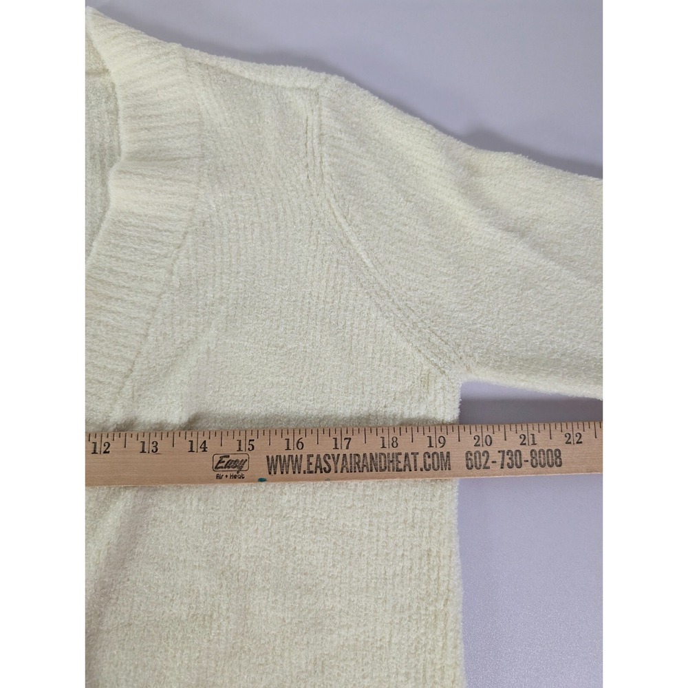 EXOFFICIO Sweater Womens Medium Ivory Open Cardigan Pockets Long Sleeve Stretch - Picture 9 of 11